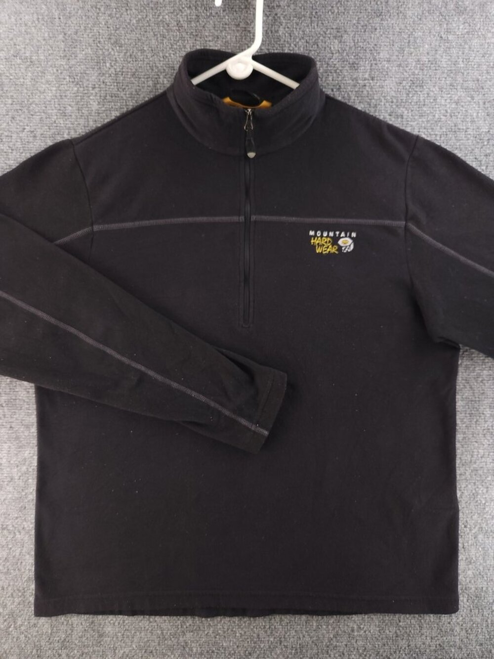 Mountain Hardwear 1/2 Zip Large Black Fleece Logo Jacket Mens All Polyester